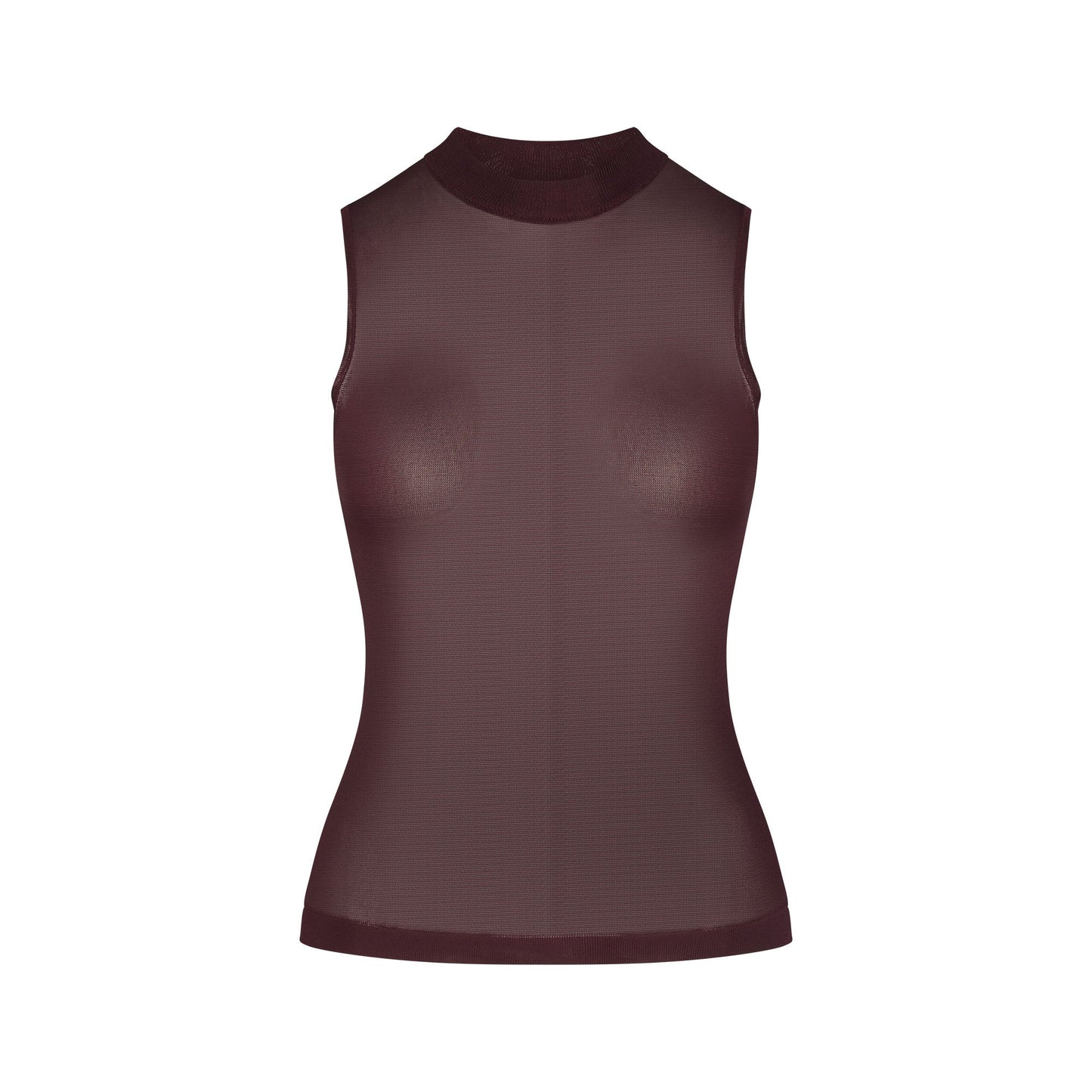 SLINKY KNIT MOCK NECK TANK | CURRANT