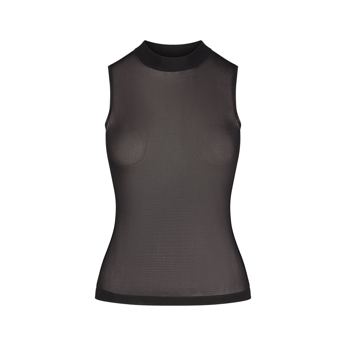 SLINKY KNIT MOCK NECK TANK | OBSIDIAN