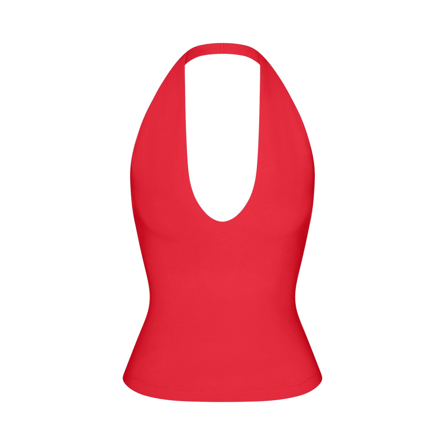 SMOOTH LAYERS HALTER TOP | CARMINE
