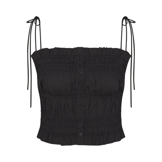 POPLIN APPAREL RUFFLE CAMI | ONYX