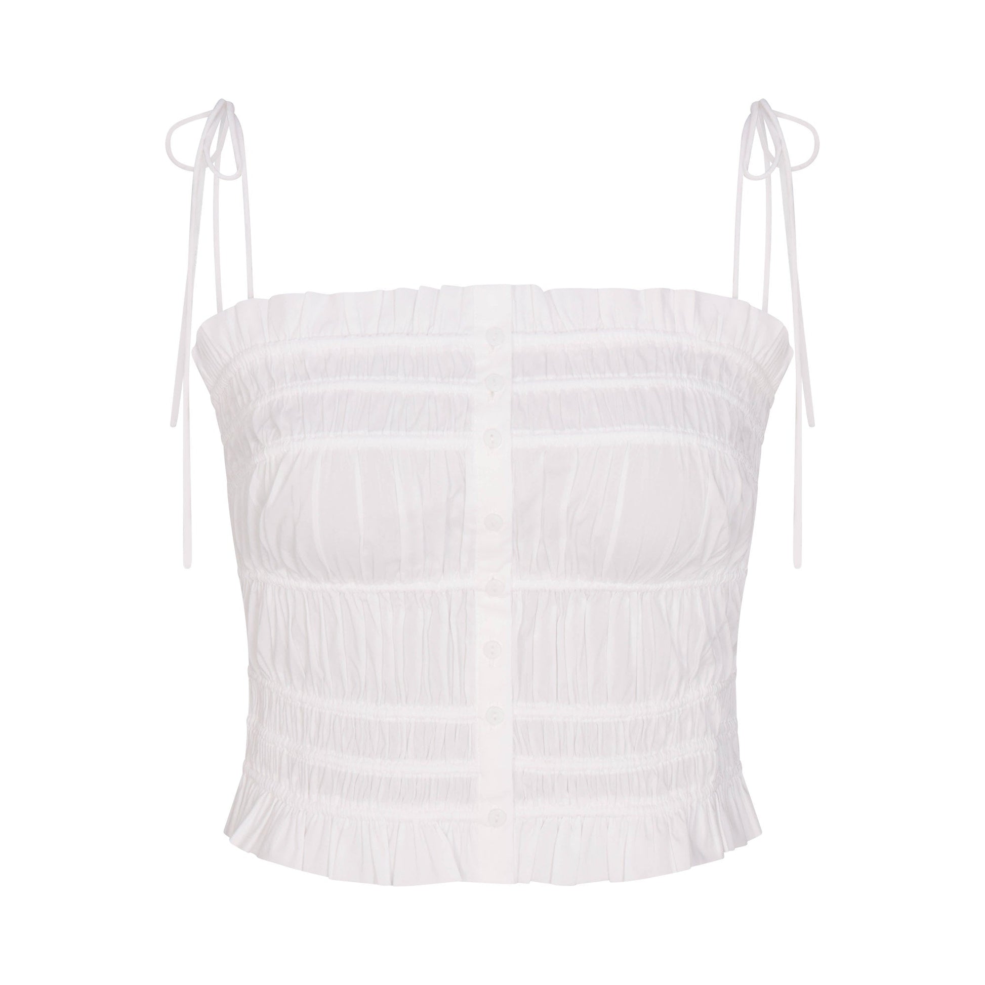 POPLIN APPAREL RUFFLE CAMI | SNOW
