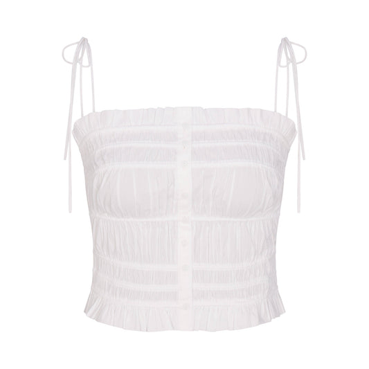 POPLIN APPAREL RUFFLE CAMI | SNOW