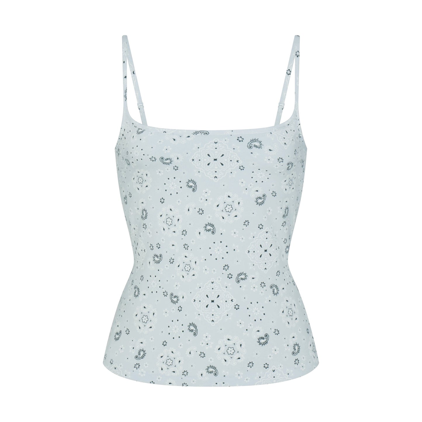 COTTON JERSEY SCOOP NECK CAMI | POWDER BLUE BANDANA