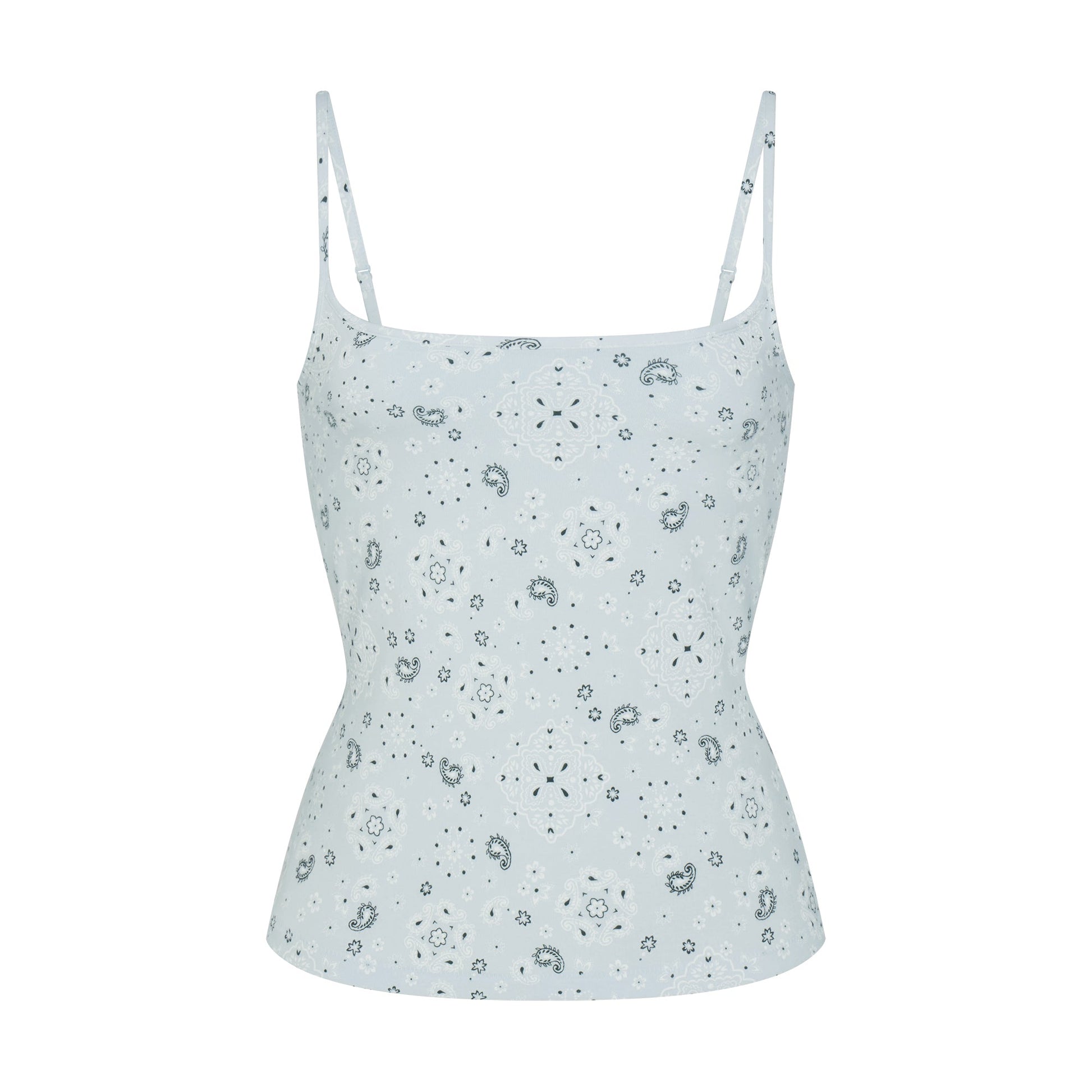 COTTON JERSEY SCOOP NECK CAMI | POWDER BLUE BANDANA
