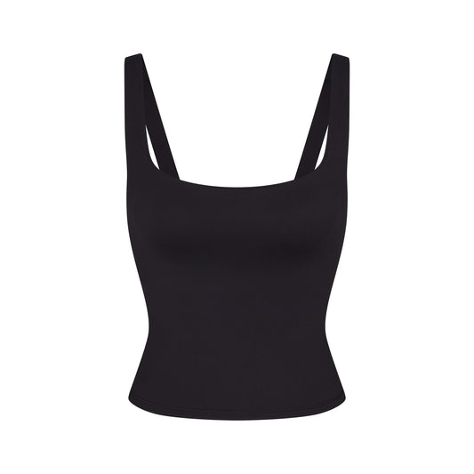 NikeSKIMS MATTE SQUARE NECK TANK | OBSIDIAN