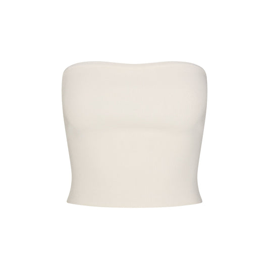 REFINED KNIT TUBE TOP | EGRET