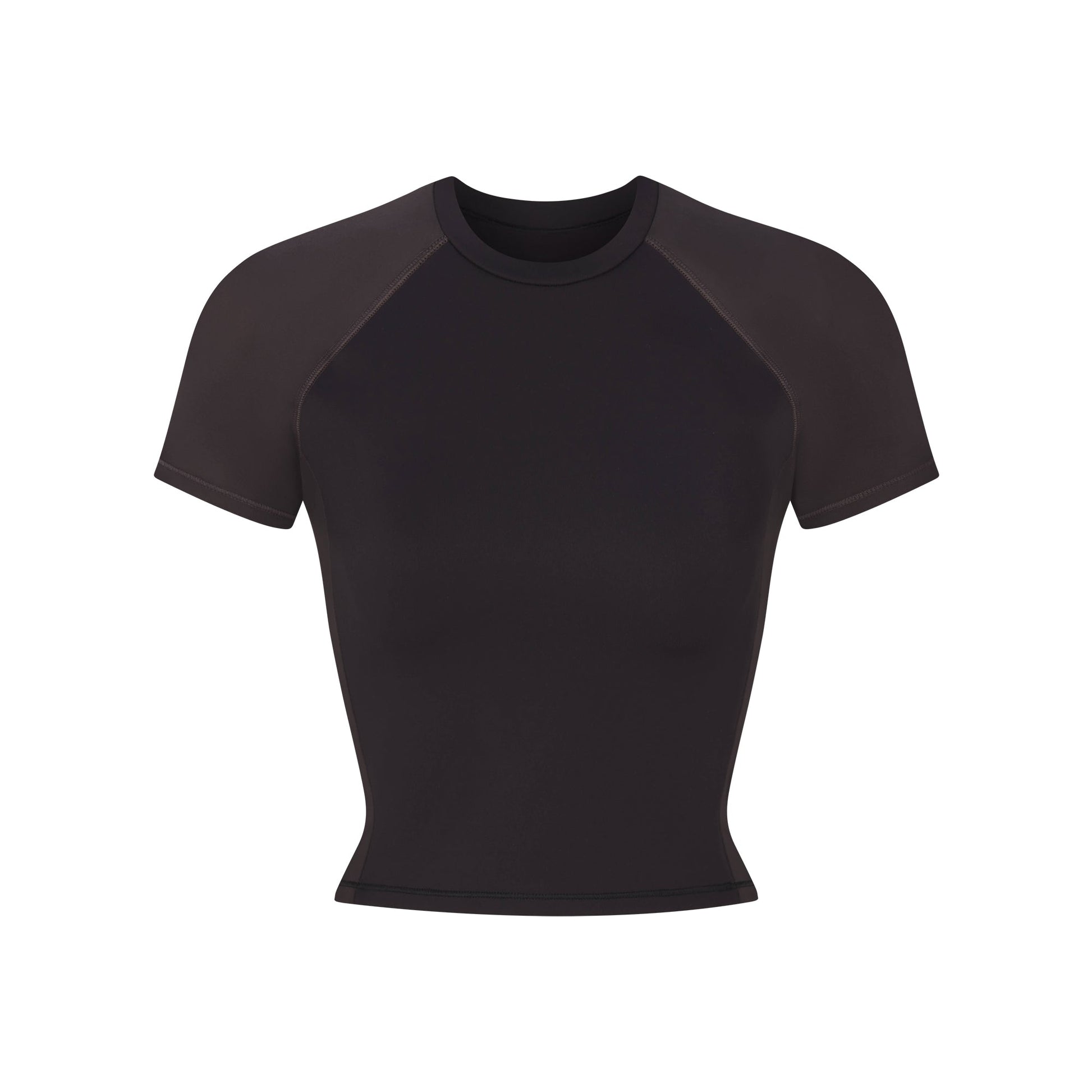 NikeSKIMS MATTE SHINE MIX CROPPED BABY TEE | OBSIDIAN AND IGNEOUS