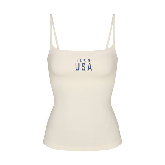 SKIMS FOR TEAM USA COTTON JERSEY OLYMPIC CAMI | ECRU