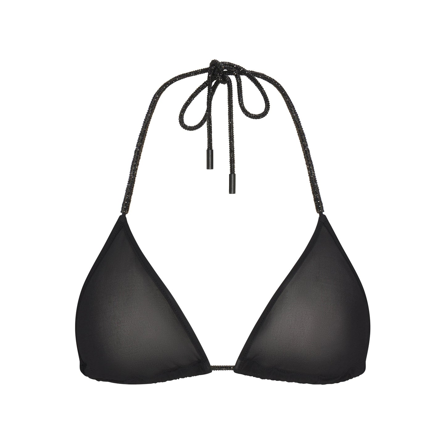 RHINESTONE KNIT TRIANGLE BRALETTE | ONYX