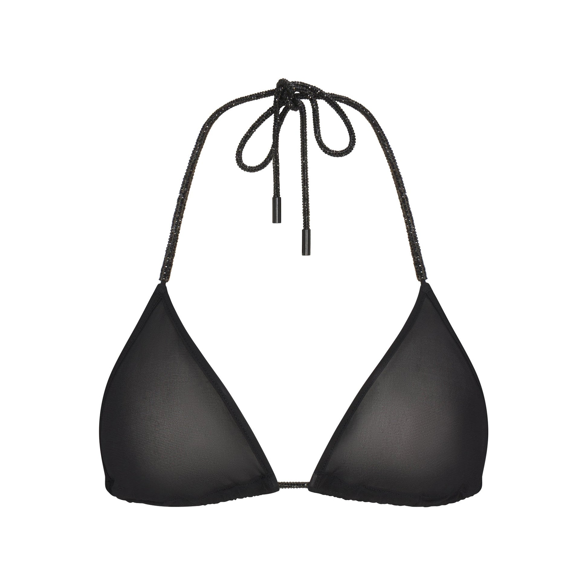 RHINESTONE KNIT TRIANGLE BRALETTE | ONYX