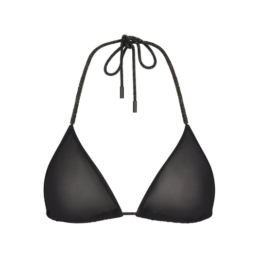 RHINESTONE KNIT TRIANGLE BRALETTE | ONYX