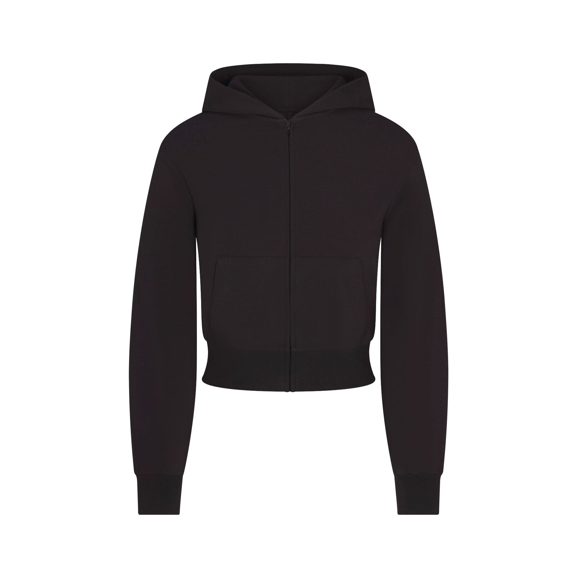 COTTON JERSEY ZIP UP HOODIE | SOOT