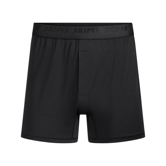SKIMS STRETCH MENS KNIT BOXER | OBSIDIAN