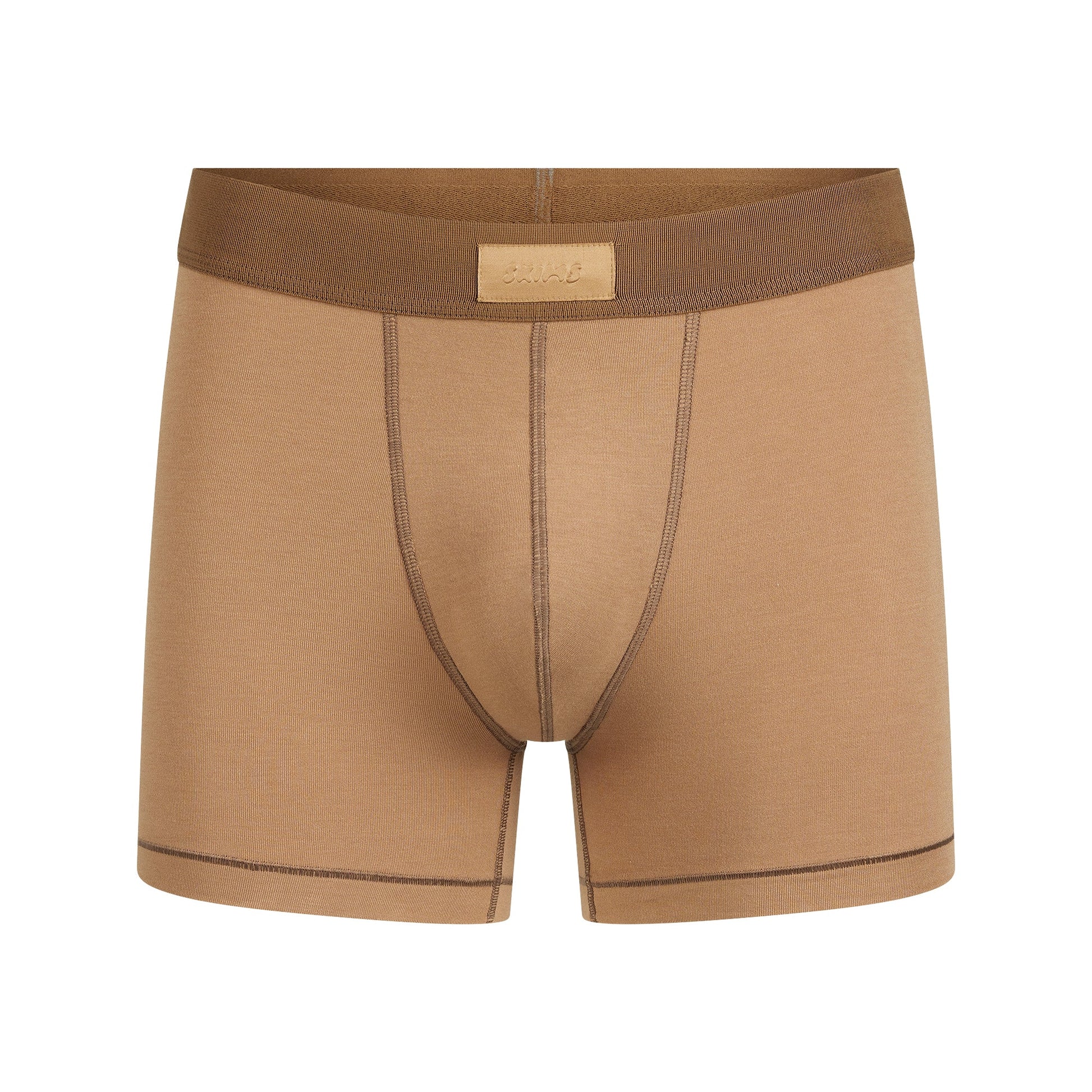SKIMS COTTON MENS 3" BOXER BRIEF | RUSSET
