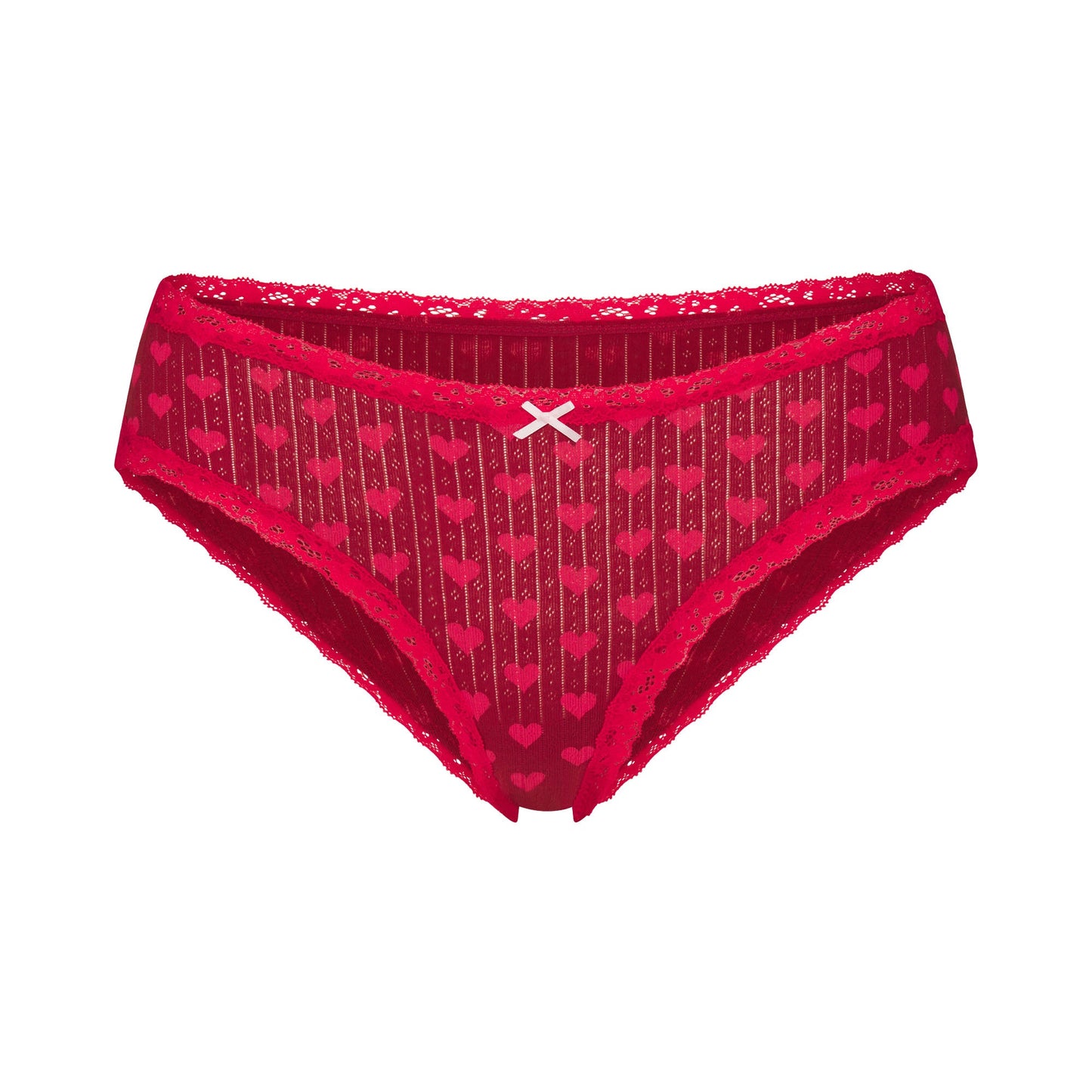 LIGHTWEIGHT COTTON POINTELLE LACE BRIEF | BRICK HEART HALFDROP