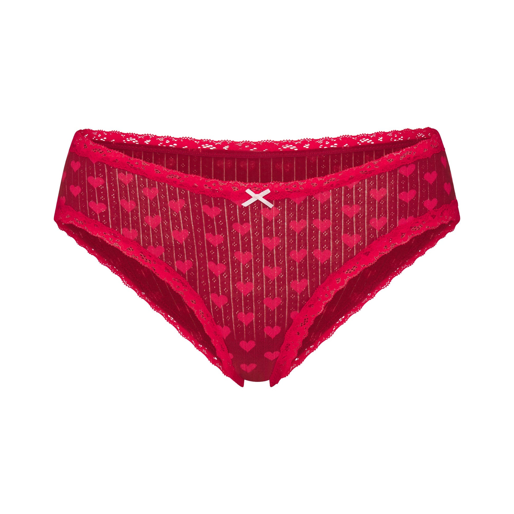 LIGHTWEIGHT COTTON POINTELLE LACE BRIEF | BRICK HEART HALFDROP