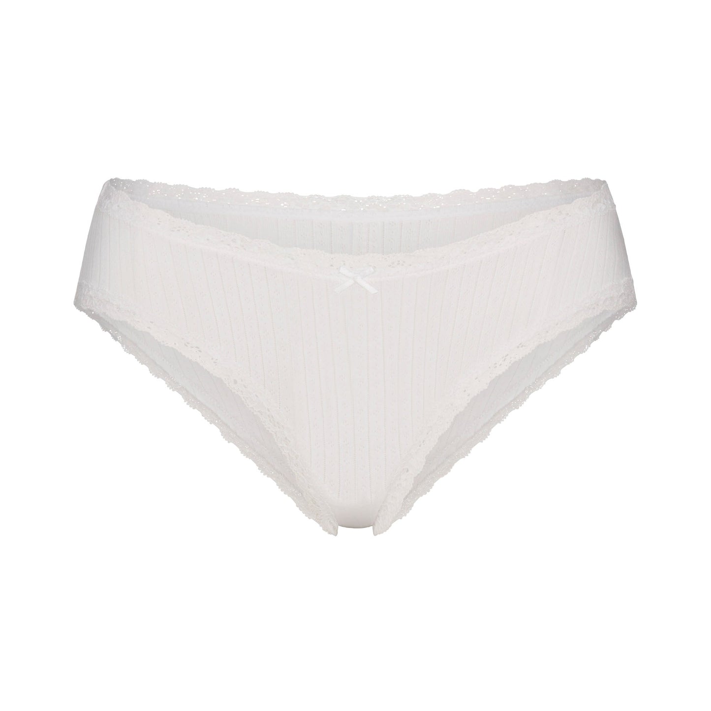 LIGHTWEIGHT COTTON LACE BRIEF | SNOW