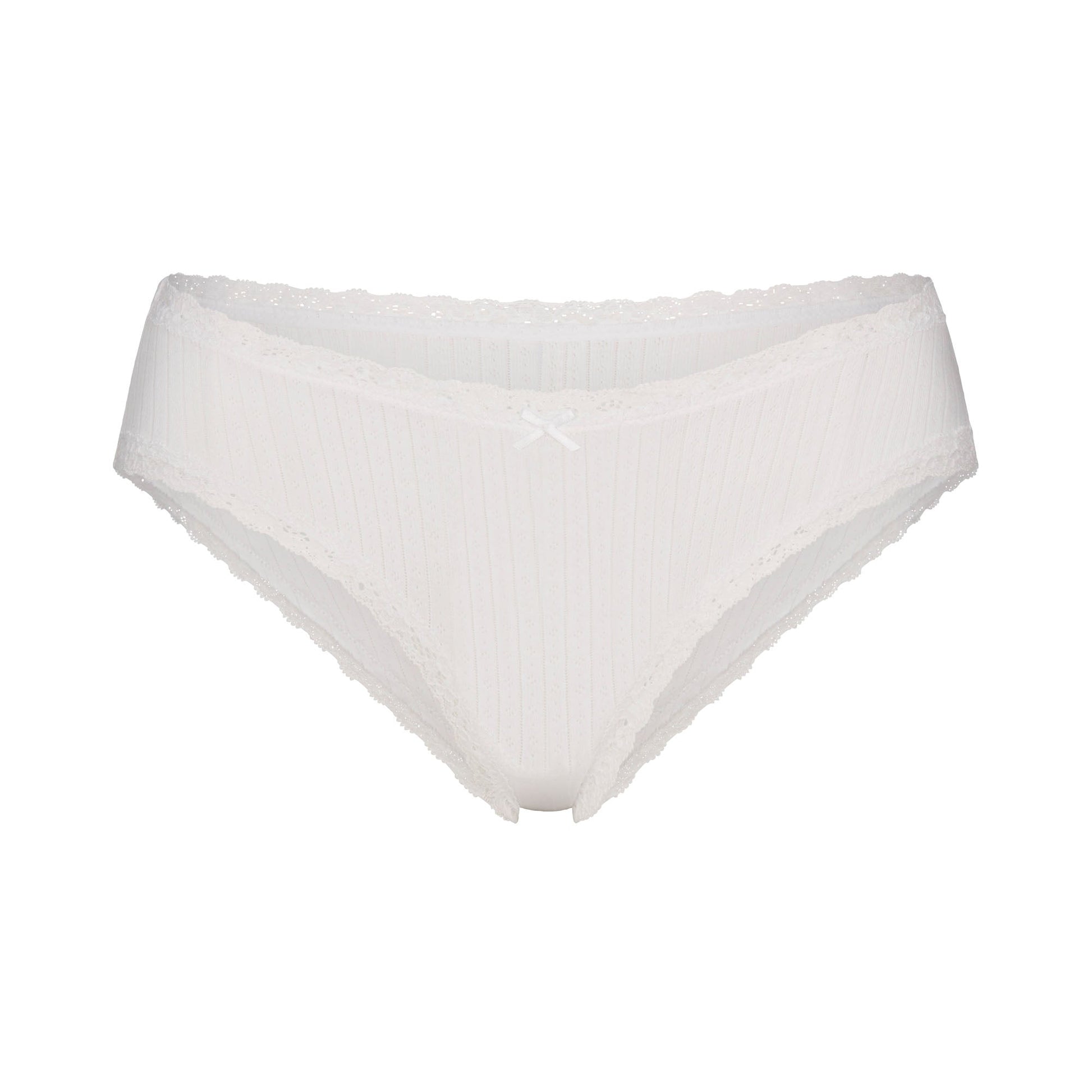 LIGHTWEIGHT COTTON LACE BRIEF | SNOW