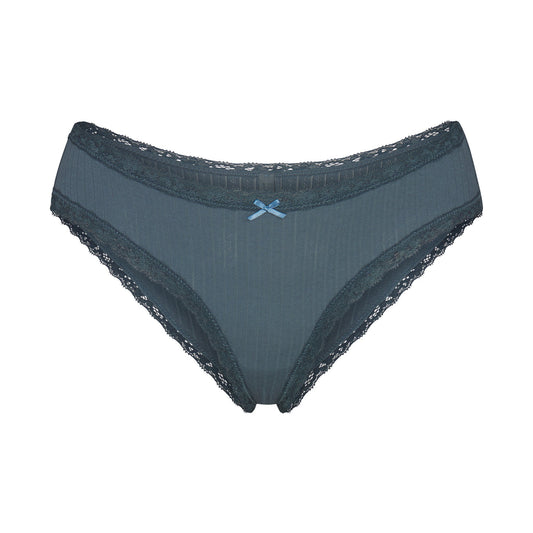 LIGHTWEIGHT COTTON POINTELLE LACE BRIEF | ZIRCON TONAL