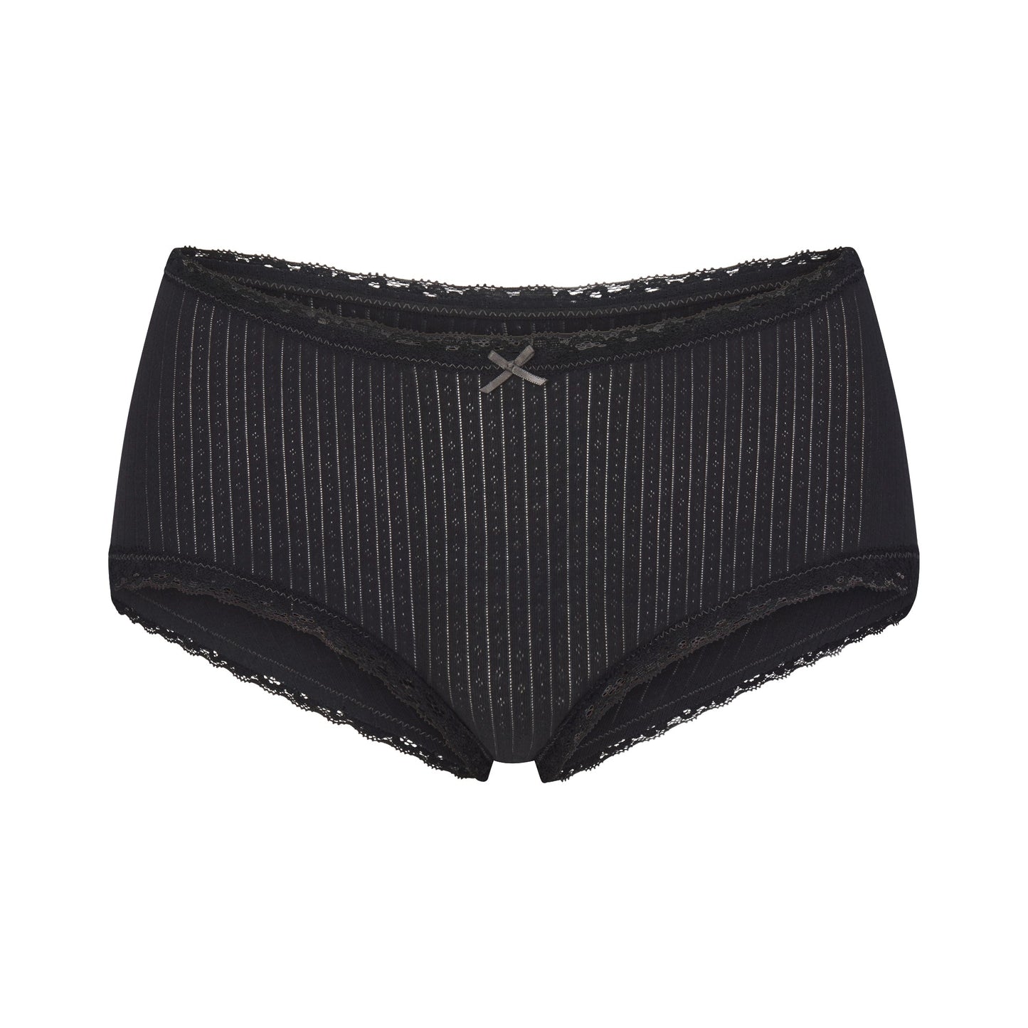 LIGHTWEIGHT COTTON POINTELLE LACE BOY SHORT | SOOT TONAL