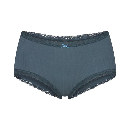 LIGHTWEIGHT COTTON POINTELLE LACE BOY SHORT | ZIRCON TONAL