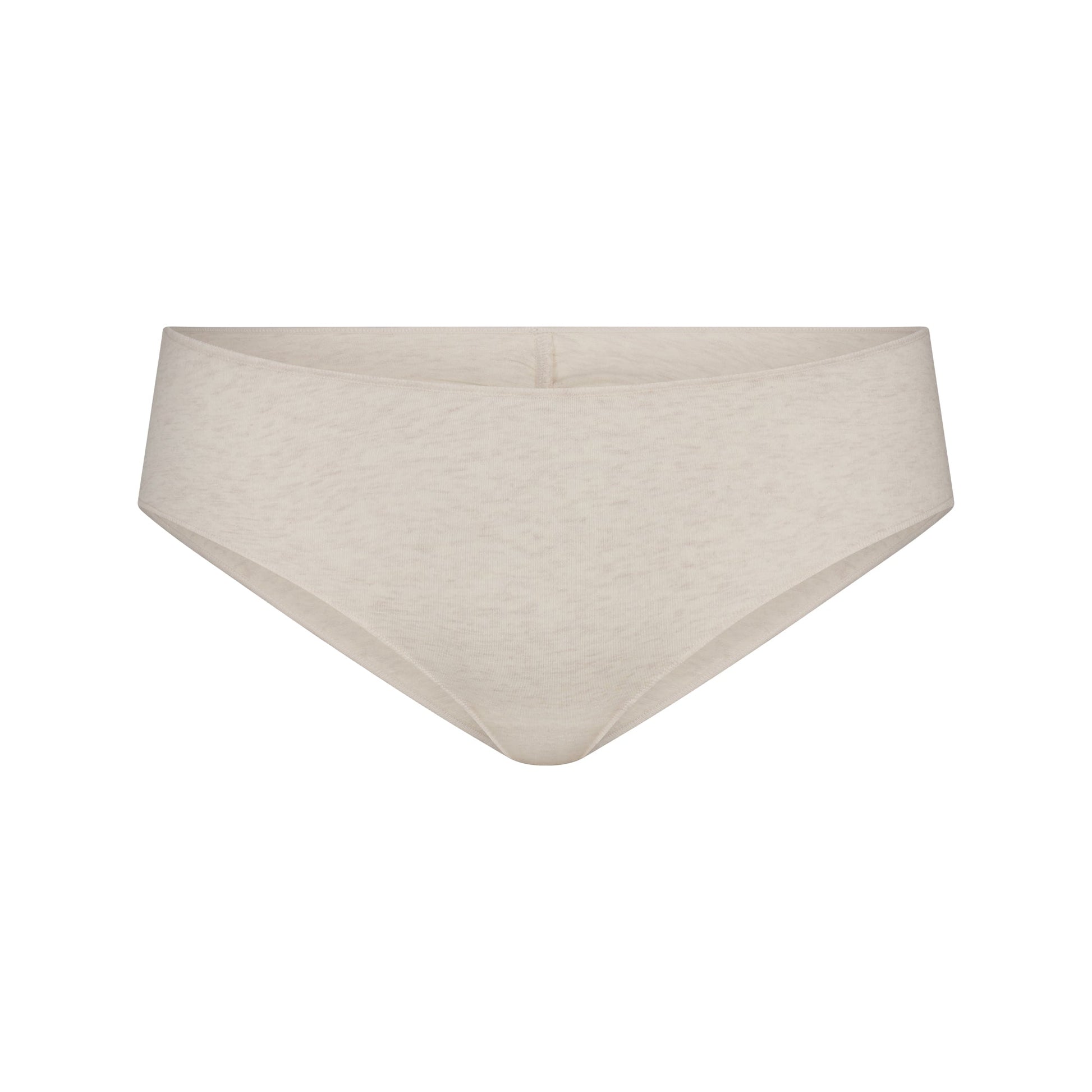 LIGHTWEIGHT COTTON RUCHED BACK HIPSTER | OATMEAL HEATHER