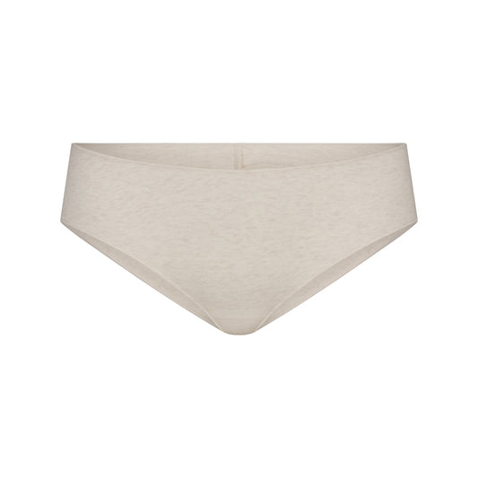 LIGHTWEIGHT COTTON RUCHED BACK HIPSTER | OATMEAL HEATHER