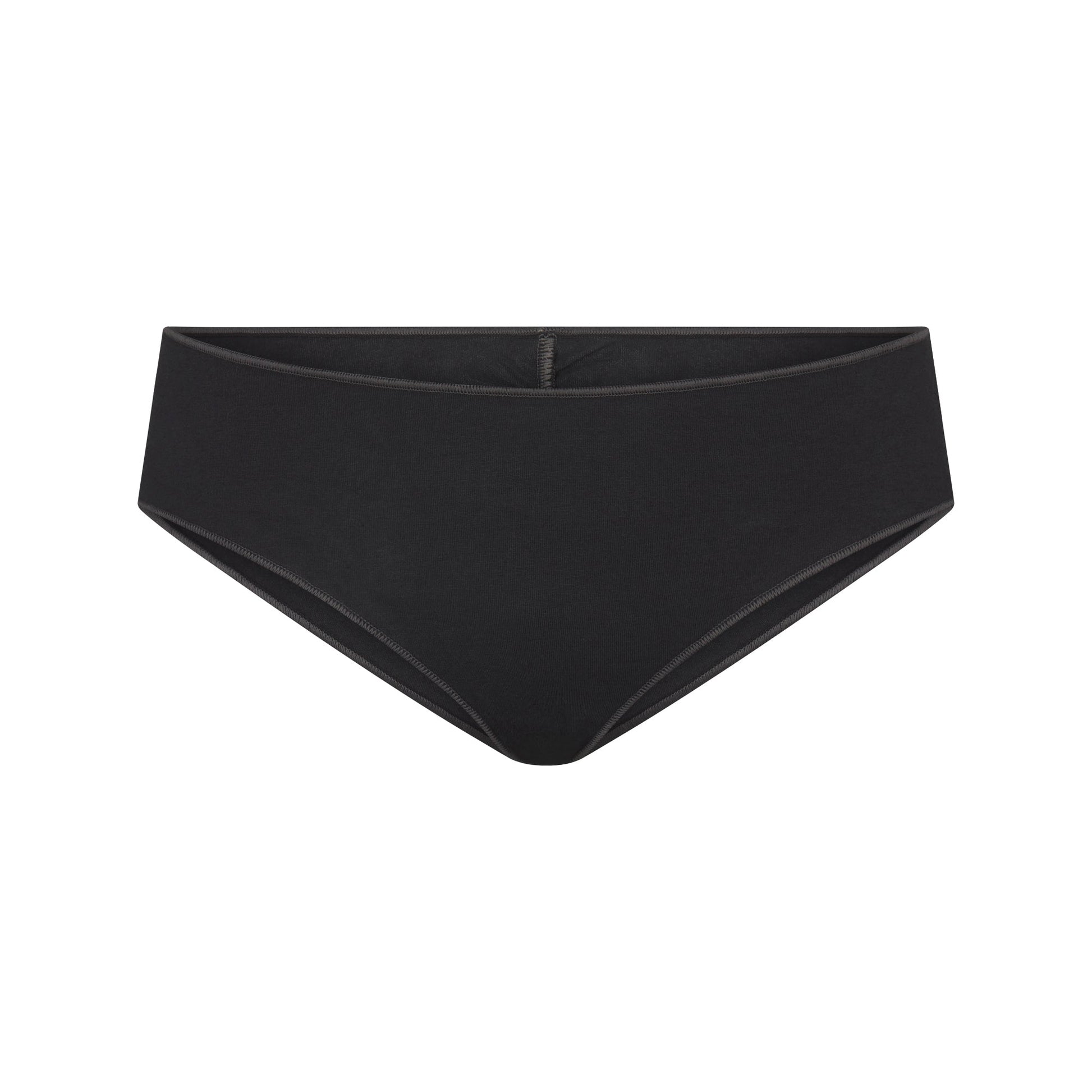 LIGHTWEIGHT COTTON RUCHED BACK HIPSTER | SOOT TONAL