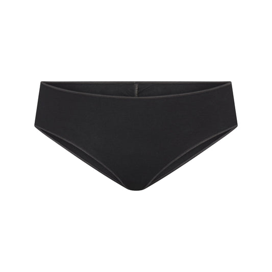 LIGHTWEIGHT COTTON RUCHED BACK HIPSTER | SOOT TONAL