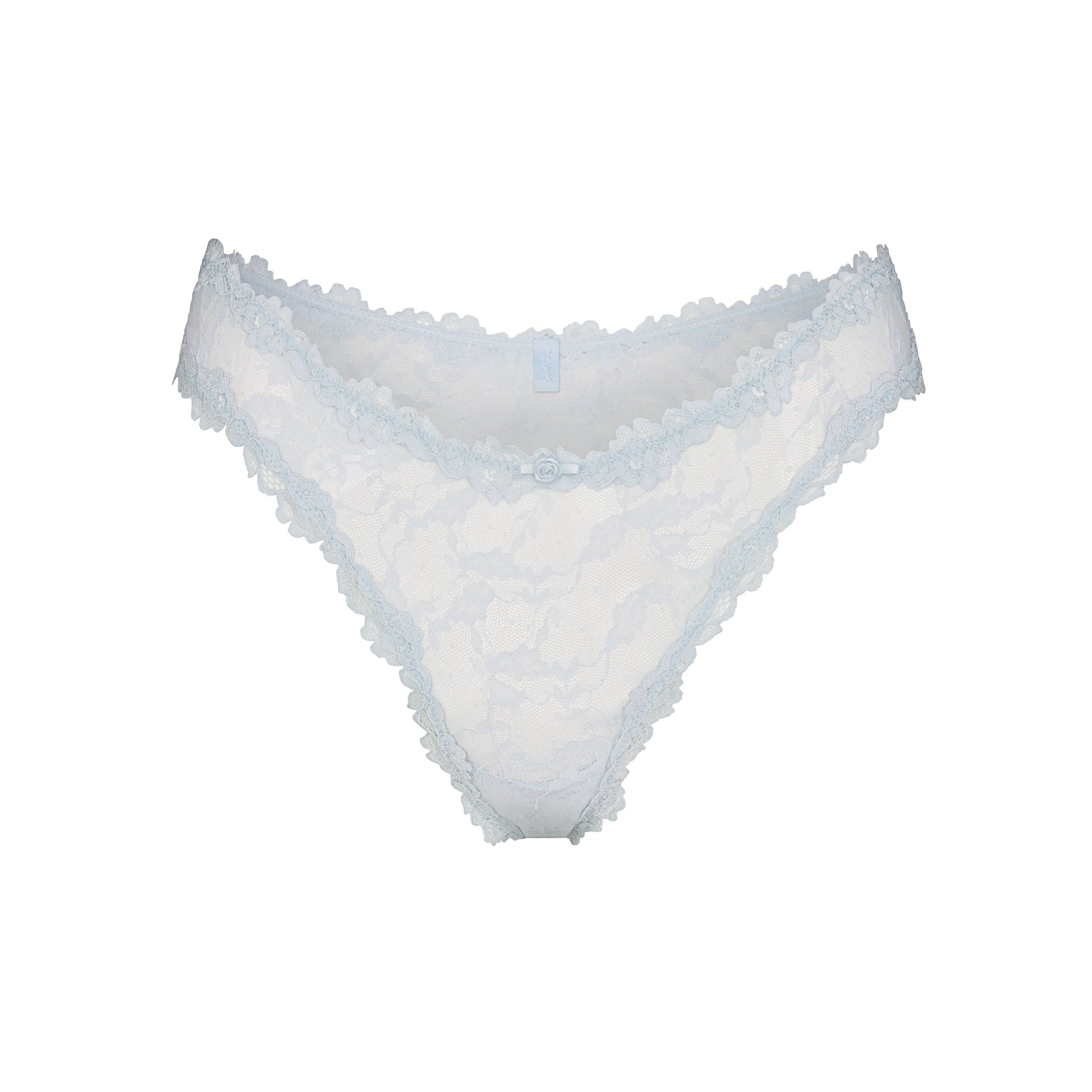 STRETCH LACE DIPPED THONG | POWDER BLUE