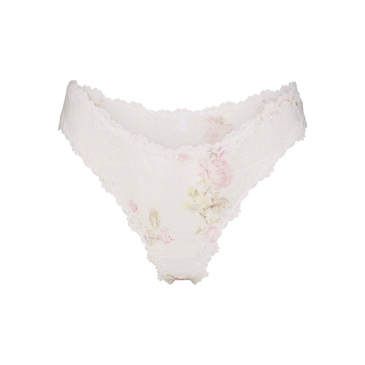 STRETCH LACE DIPPED THONG | SNOW VINTAGE FLORAL PRINT