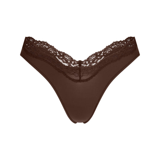 FITS EVERYBODY LACE DIPPED THONG | ESPRESSO