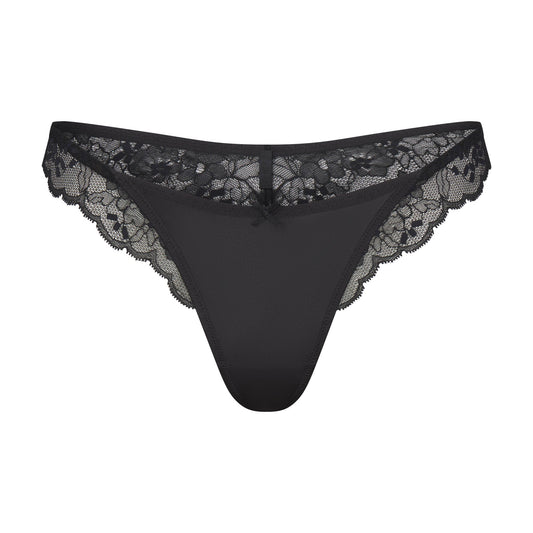 SKIMS LACE THONG | ONYX