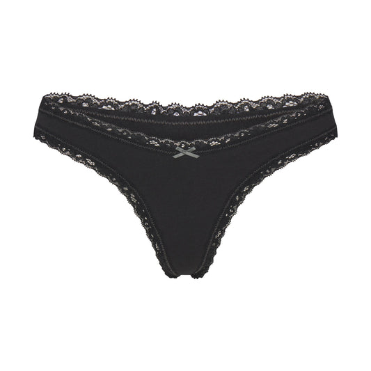 LIGHTWEIGHT COTTON LACE THONG | SOOT