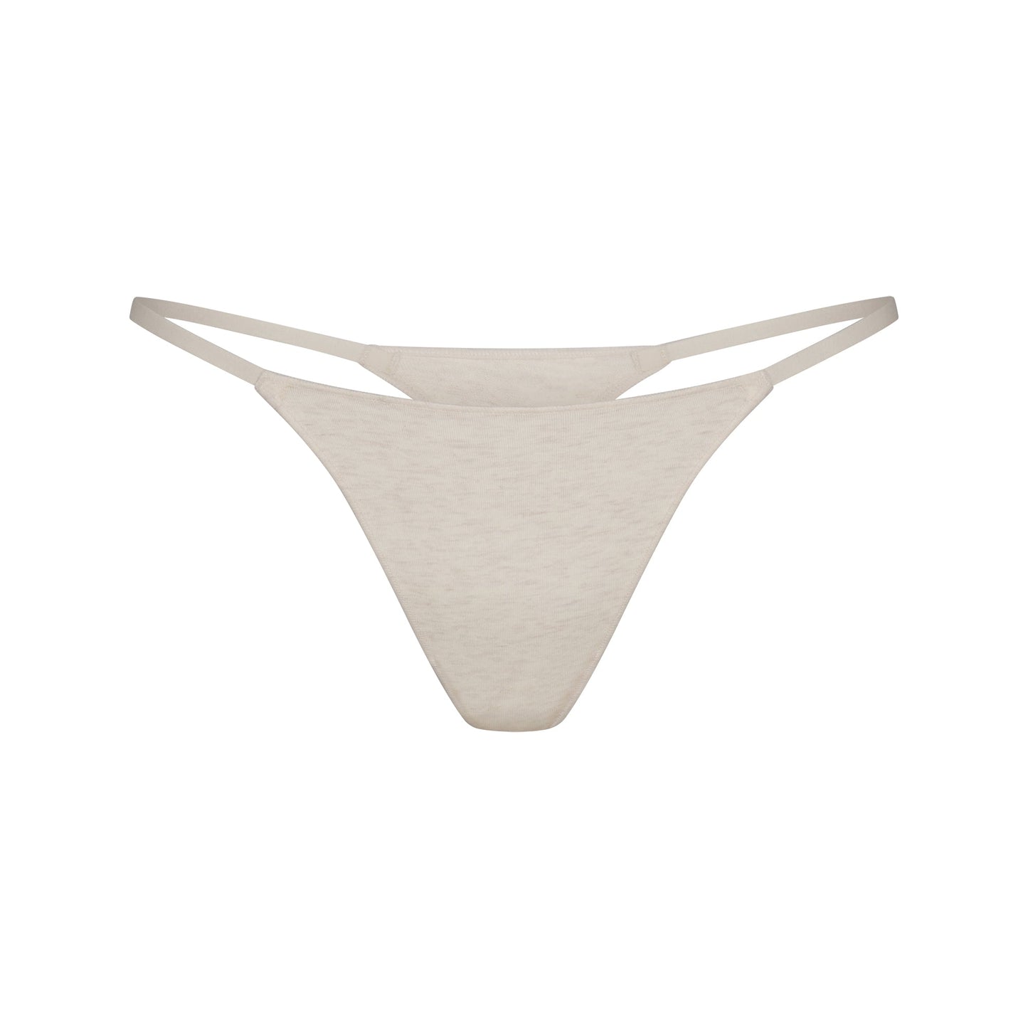 LIGHTWEIGHT COTTON STRING THONG | OATMEAL HEATHER