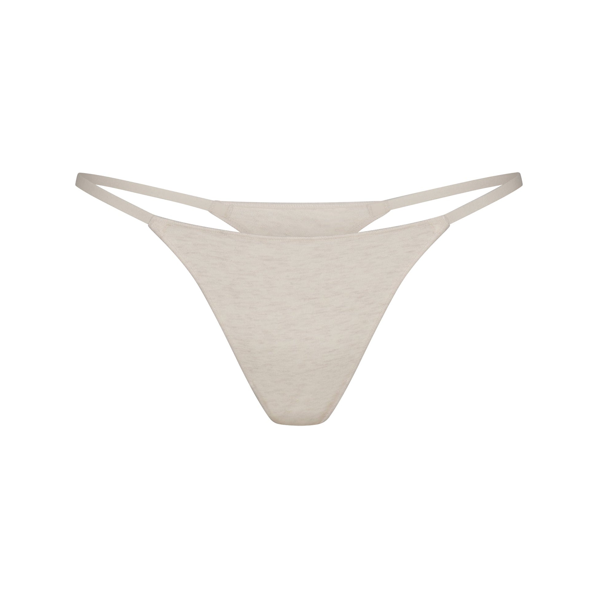 LIGHTWEIGHT COTTON STRING THONG | OATMEAL HEATHER
