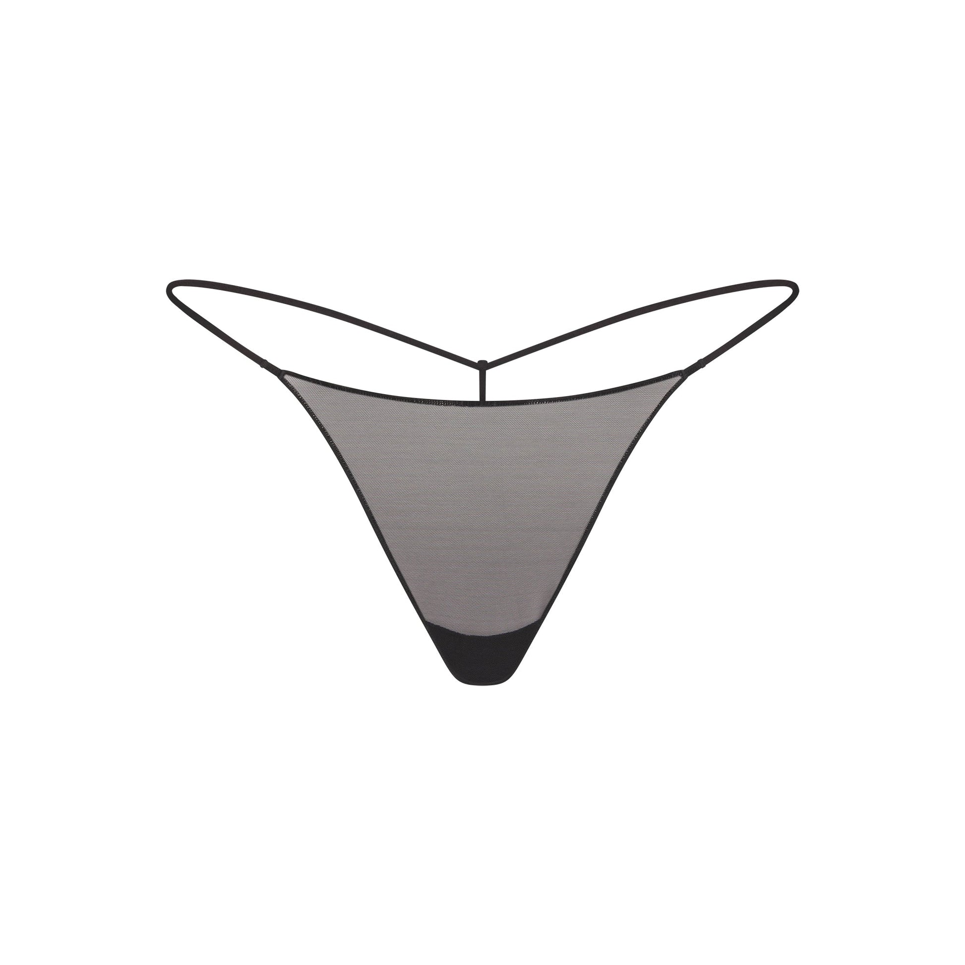 ULTRA FINE MESH STRING THONG | OBSIDIAN
