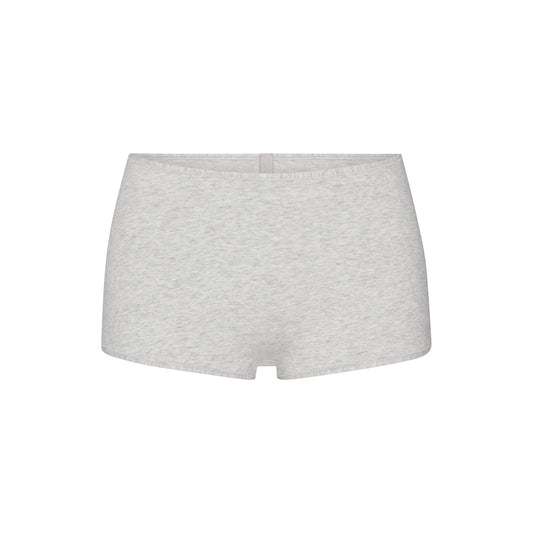EVERYDAY COTTON BOY SHORT | LIGHT HEATHER GREY