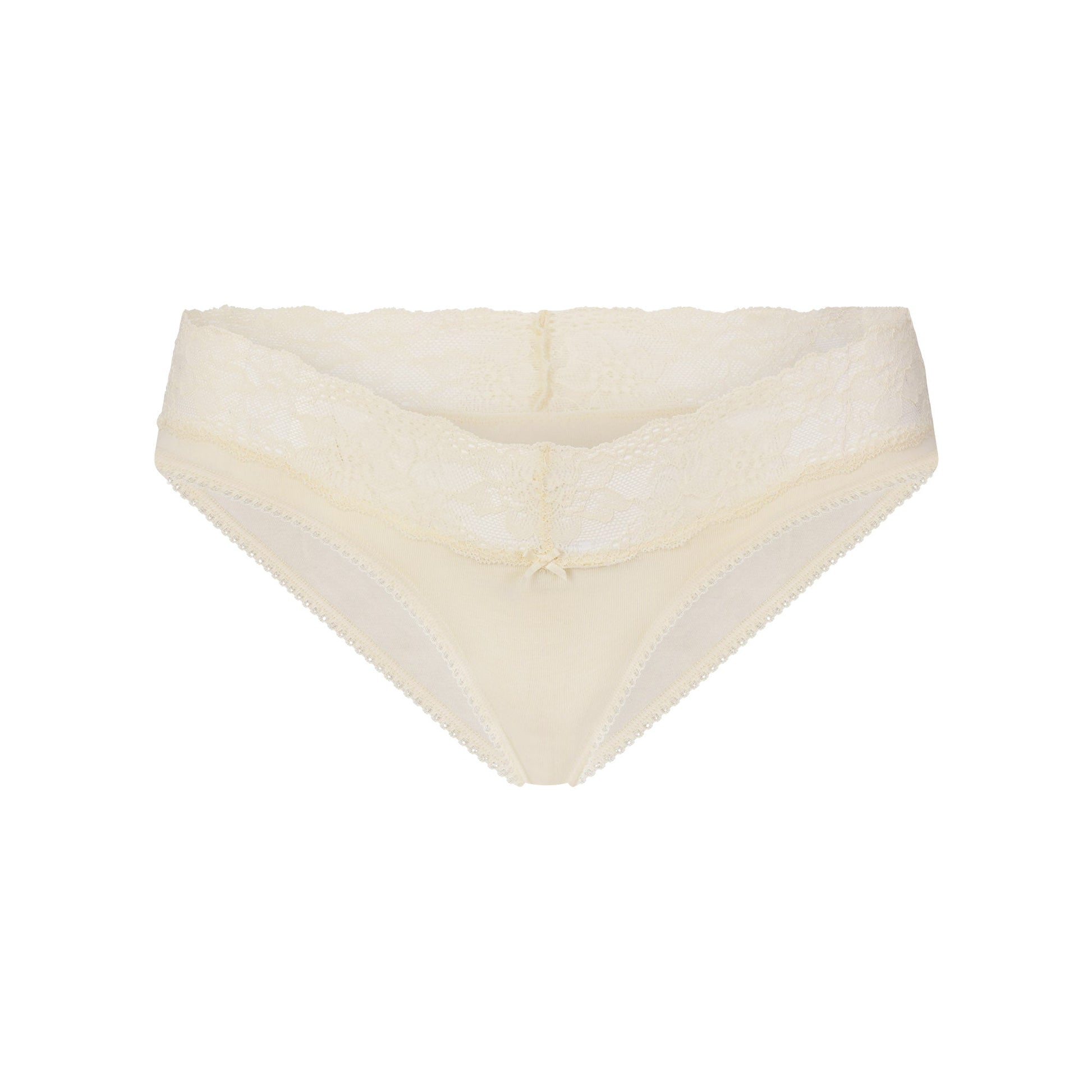 LIGHTWEIGHT COTTON WIDE LACE BRIEF | BUTTER TONAL