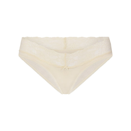 LIGHTWEIGHT COTTON WIDE LACE BRIEF | BUTTER TONAL