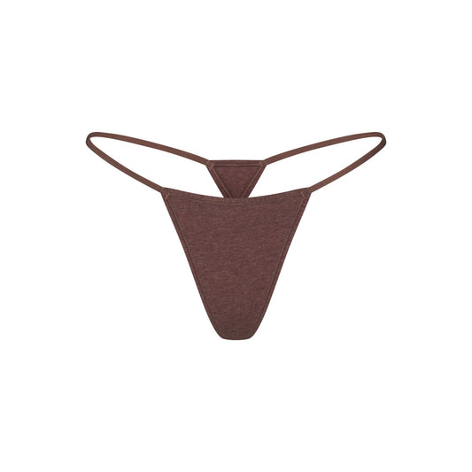EVERYDAY COTTON STRING THONG | COCOA HEATHER