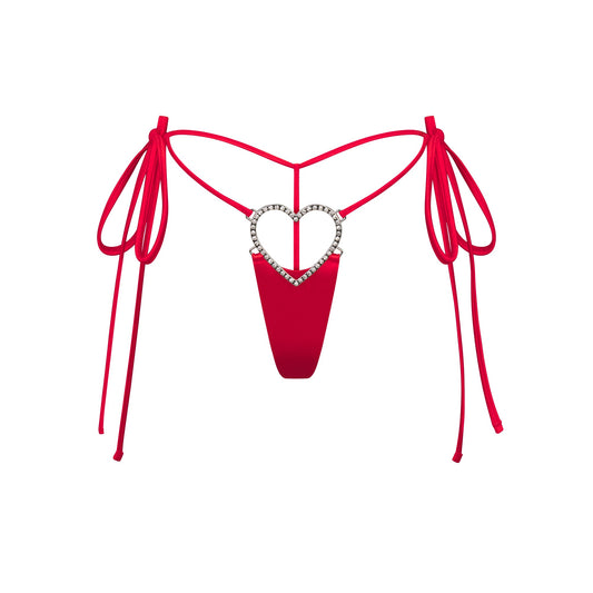 NOVELTY INTIMATES HEART CHARM STRING THONG | RUBY
