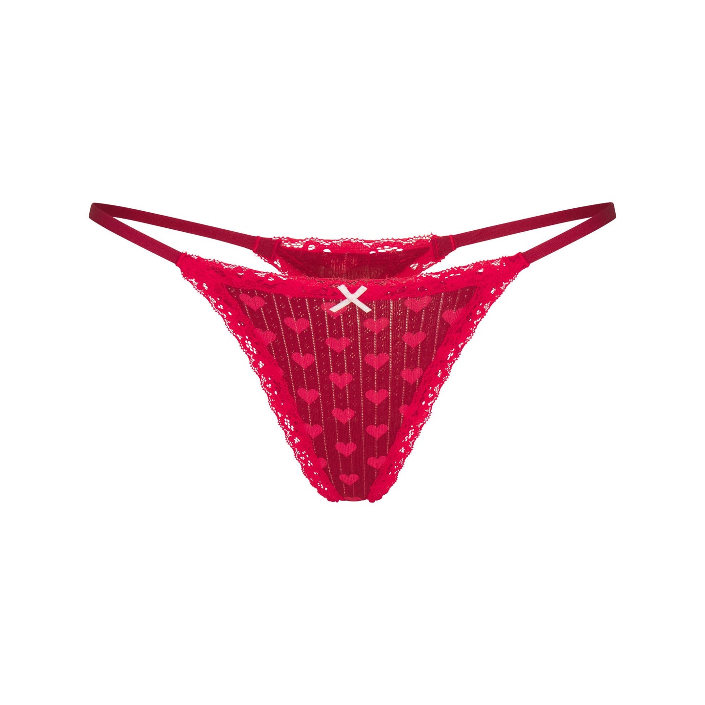 LIGHTWEIGHT COTTON POINTELLE LACE STRING THONG | BRICK HEART HALFDROP