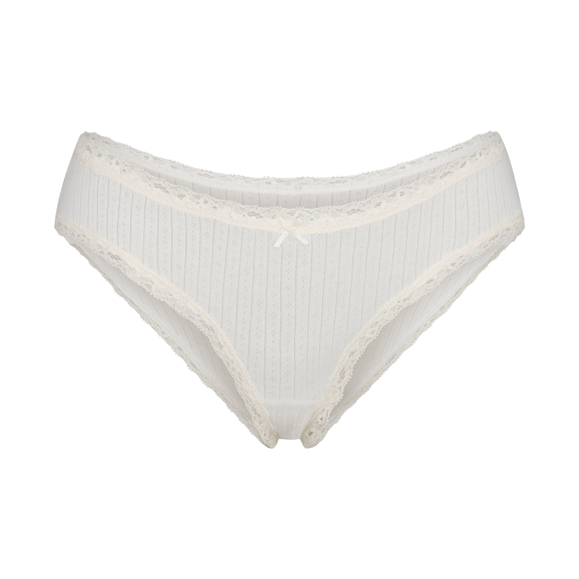 LIGHTWEIGHT COTTON POINTELLE LACE BRIEF | MARBLE TONAL