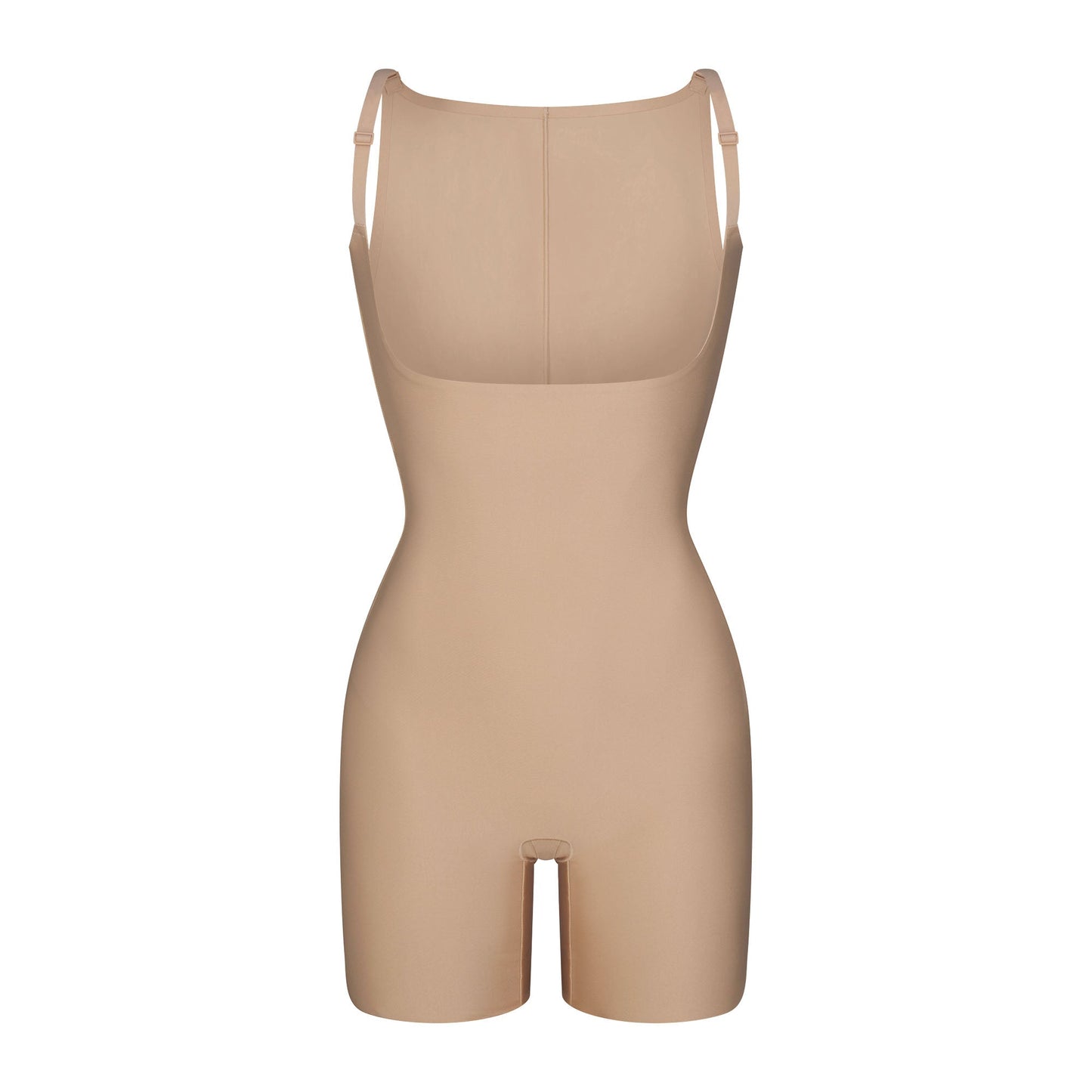 SKIMS BODY CORE SCULPT BACK SMOOTHING OPEN BUST MID THIGH BODYSUIT | CLAY