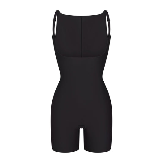 SKIMS BODY CORE SCULPT BACK SMOOTHING OPEN BUST MID THIGH BODYSUIT | ONYX