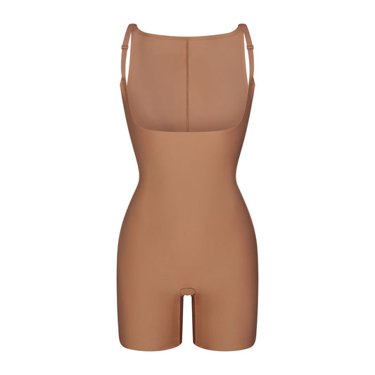 SKIMS BODY CORE SCULPT BACK SMOOTHING OPEN BUST MID THIGH BODYSUIT | SIENNA