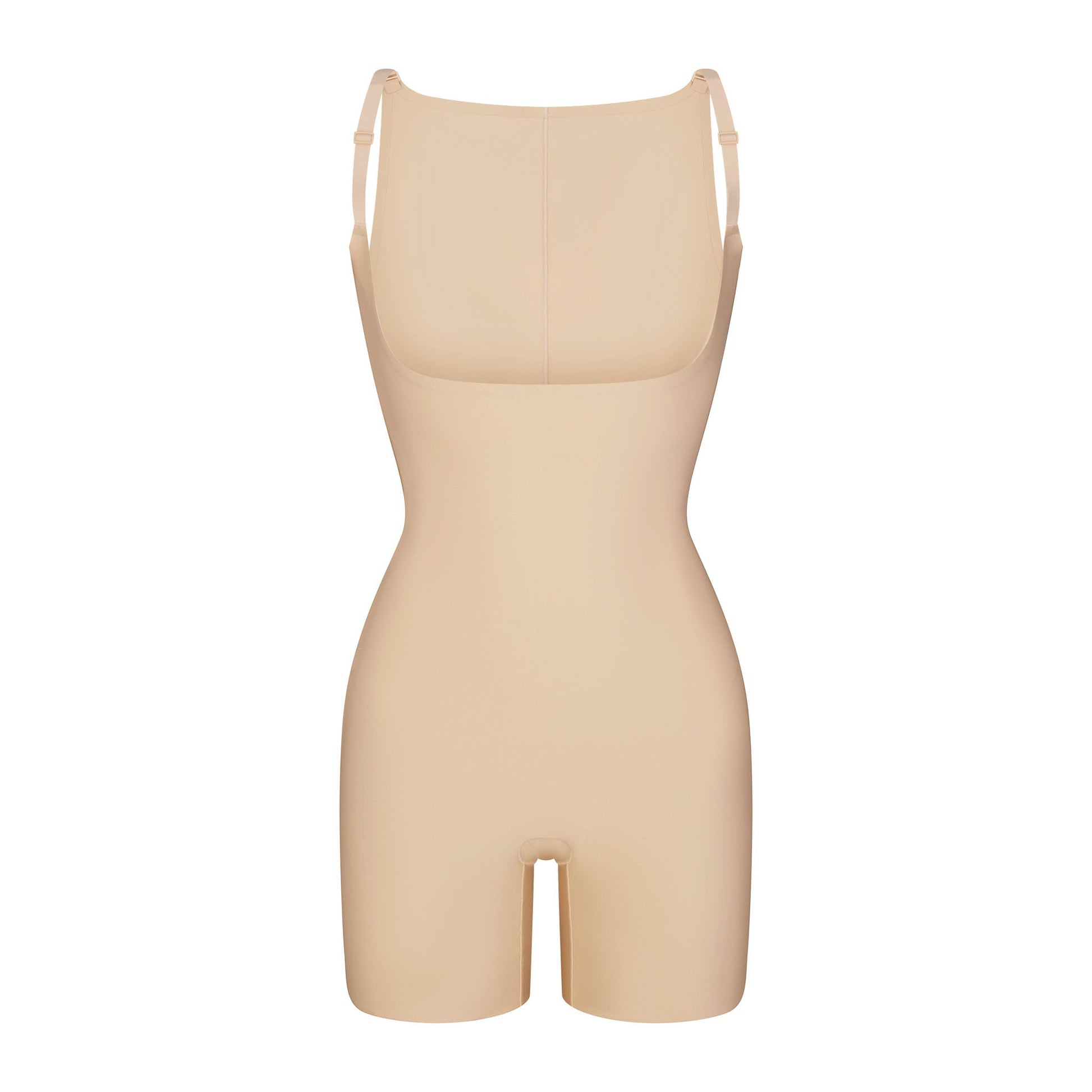 SKIMS BODY CORE SCULPT BACK SMOOTHING OPEN BUST MID THIGH BODYSUIT | SAND