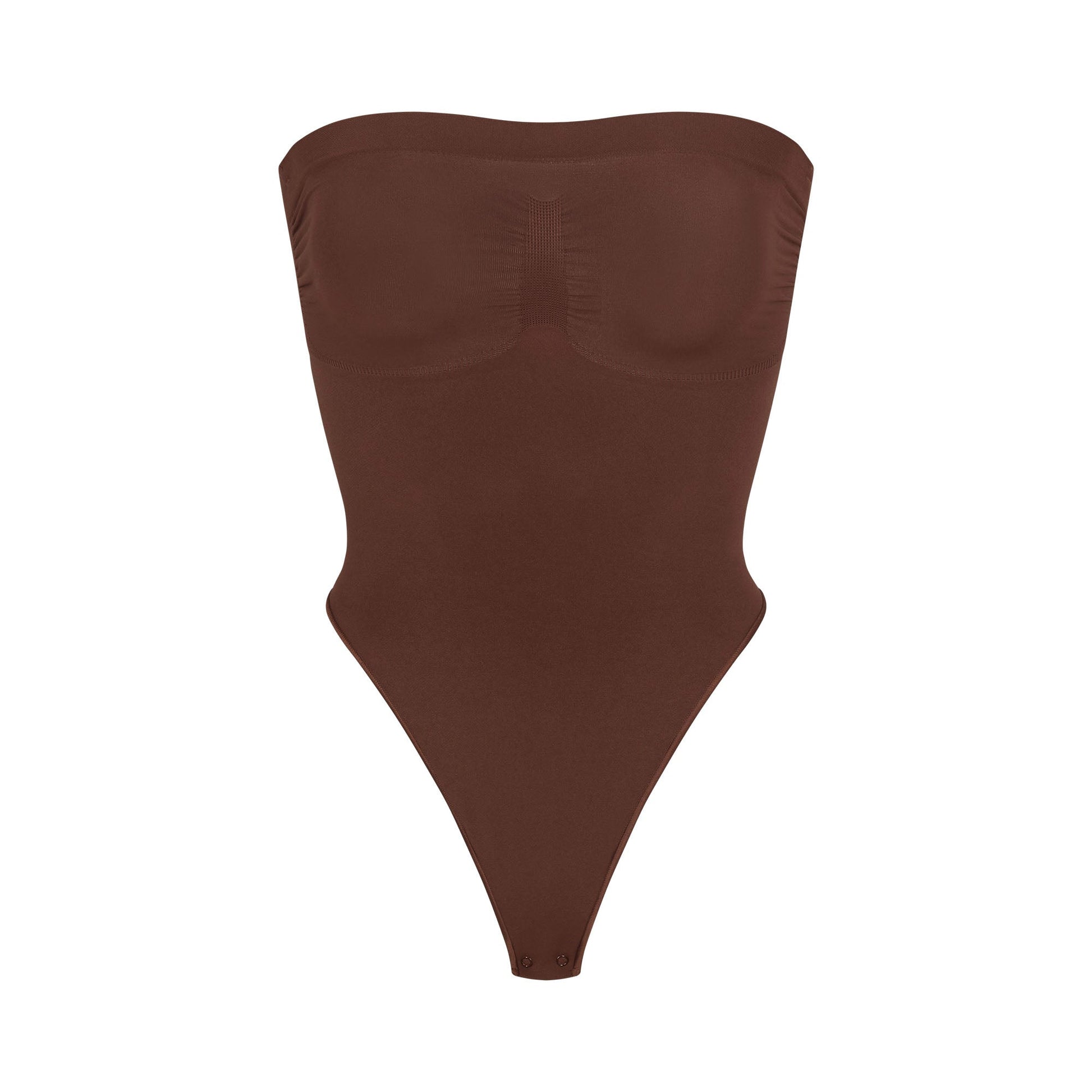 SEAMLESS SCULPT STRAPLESS THONG BODYSUIT | COCOA
