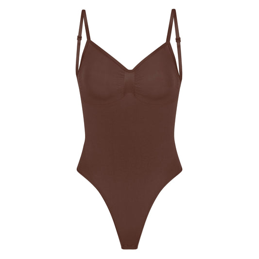 SEAMLESS SCULPT LOW BACK THONG BODYSUIT | COCOA
